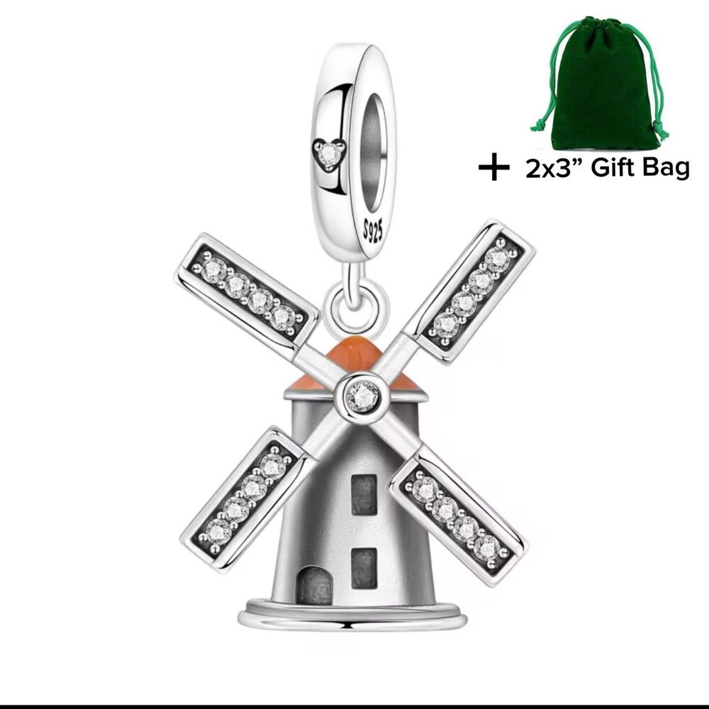 Wind Mill Dangle Charm | 925 Silver | Brand New